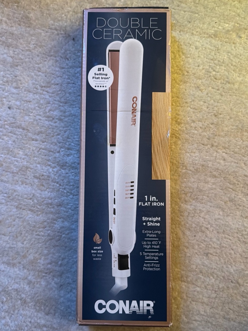 Conair 1" Double Ceramic Flat Iron - White